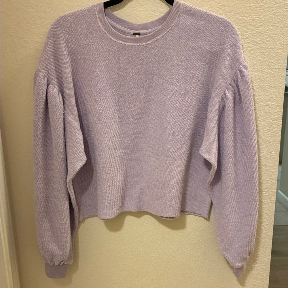 Free People Lavender Balloon Sleeve Top like new - Picture 2 of 5